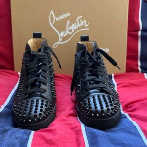 Christian Louboutin Black Spiked Sneakers